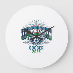 Grande Horloge Ronde Ouzbékistan Football 2026 Football Gras Pays Typog