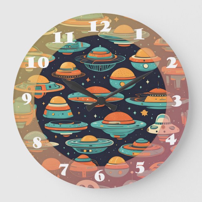 Grande Horloge Ronde OVNI art vintage (Recto)