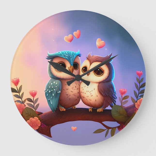 Grande Horloge Ronde "Owl Love" (Recto)