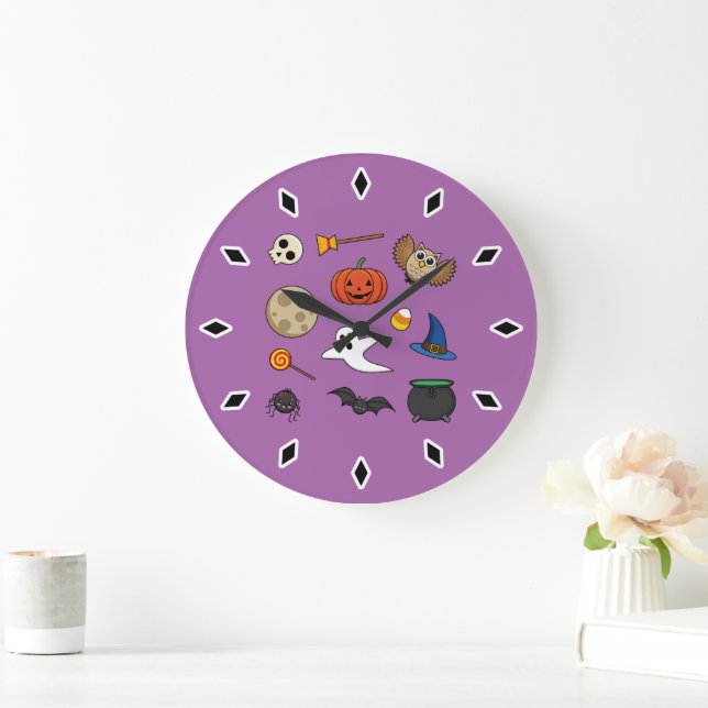 Grande Horloge Ronde Pack Halloween Kawaii (Maison)
