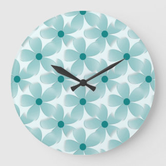 Grande Horloge Ronde Padrão floral verde.