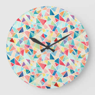 Grande Horloge Ronde Paire de Motifs géométriques de 2K de tongs