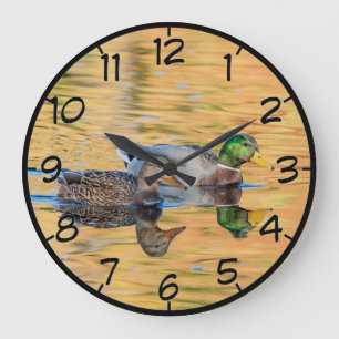 Grande Horloge Ronde Paires de canards