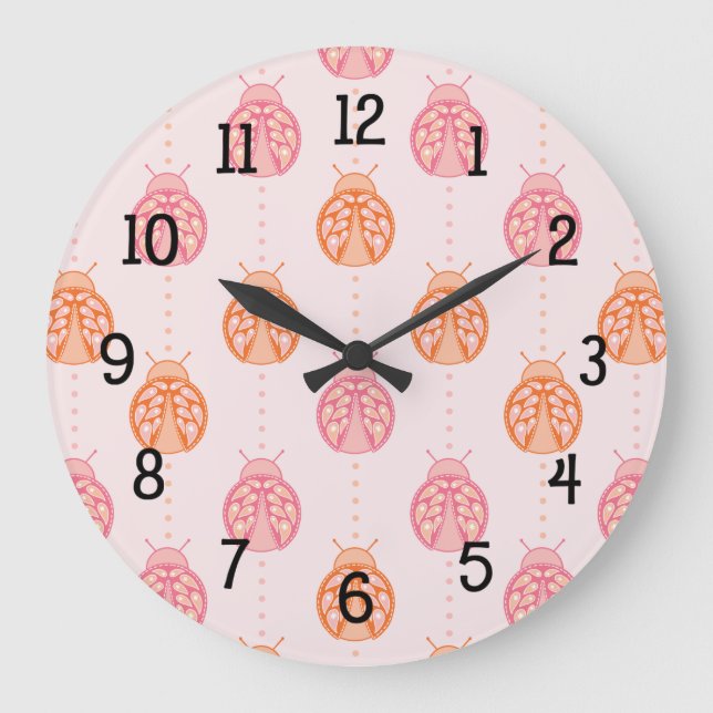 Grande Horloge Ronde Paisley Ladybug (Recto)