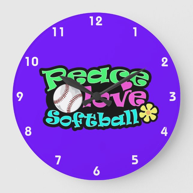 Grande Horloge Ronde Paix, Amour, Softball (Recto)