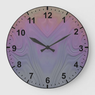 Grande Horloge Ronde Pale Pastel Motif fractal~