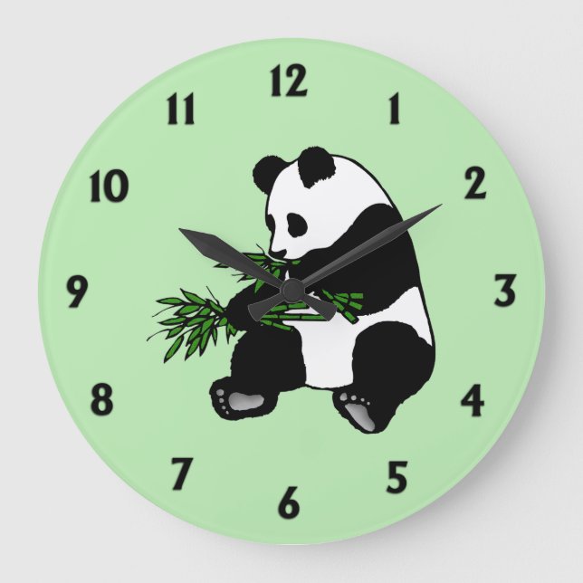 Grande Horloge Ronde Panda géant vert (Recto)