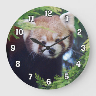 Grande Horloge Ronde Panda rouge