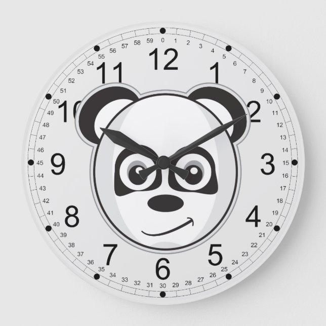 Grande Horloge Ronde Panda souriant (Recto)