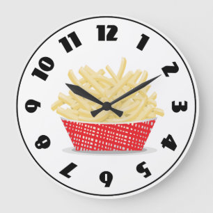 Grande Horloge Ronde Panier d'horloge de pommes frites