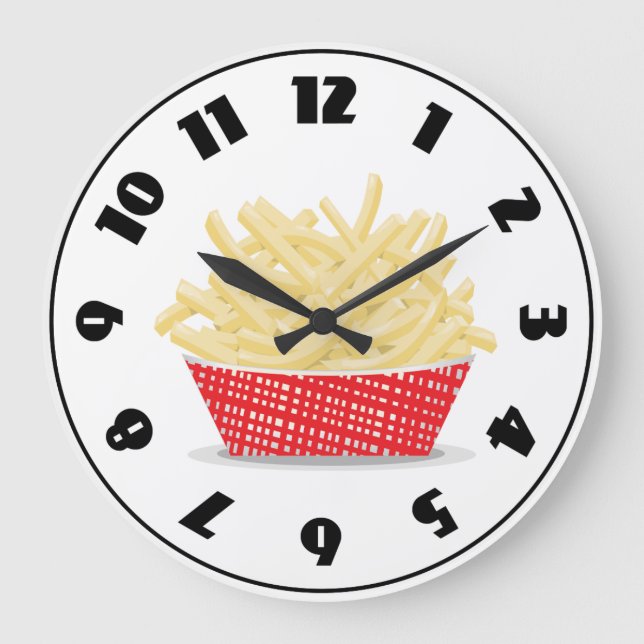 Grande Horloge Ronde Panier d'horloge de pommes frites (Recto)