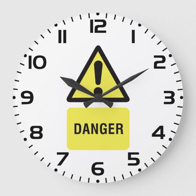 Grande Horloge Ronde Panneau d'avertissement de danger Triangle jaune E (Recto)
