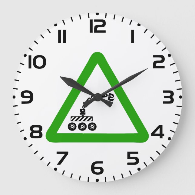 Grande Horloge Ronde Panneau d'avertissement de passage de robot (Recto)