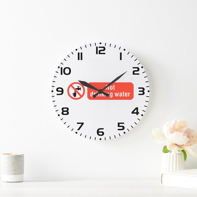 Grande Horloge Ronde Panneau de sécurité pour eau non potable (Créateur téléchargé)