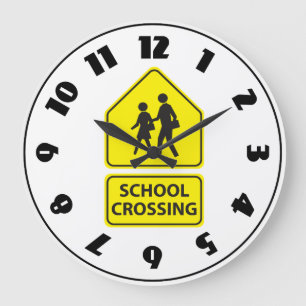 Grande Horloge Ronde Panneau de signalisation de traversée d'école Horl