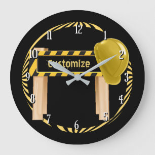 Grande Horloge Ronde Panneau rond de la route de construction Clignotem