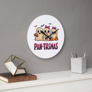 Grande Horloge Ronde Pantasmas Funny Fantôme Super Retro Halloween