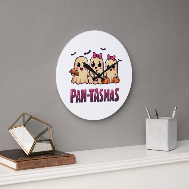 Grande Horloge Ronde Pantasmas Funny Fantôme Super Retro Halloween (Bureau)
