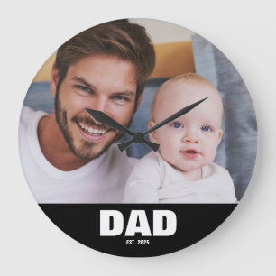 Grande Horloge Ronde Papa a établi une photo ronde blanche moderne en g