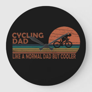 Grande Horloge Ronde Papa cycliste drôle comme un papa normal mais plus