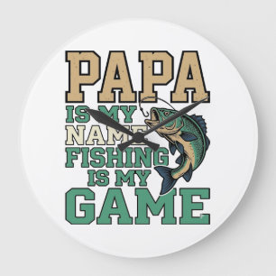 Grande Horloge Ronde Papa la pêche est mon jeu conception de chemise vi
