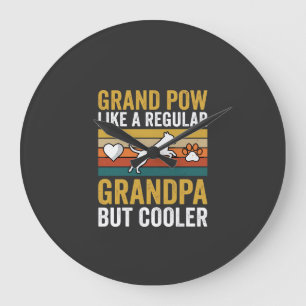 Grande Horloge Ronde Papé Grand-père Amateur de Chien Rétro