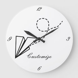 Grande Horloge Ronde Papier avion vol Thunder_Cove