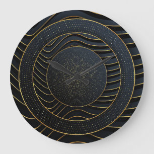 Grande Horloge Ronde Papier de luxe coupé Arrière - plans dorés.