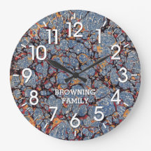 Papier marbré bleu et or avec nom