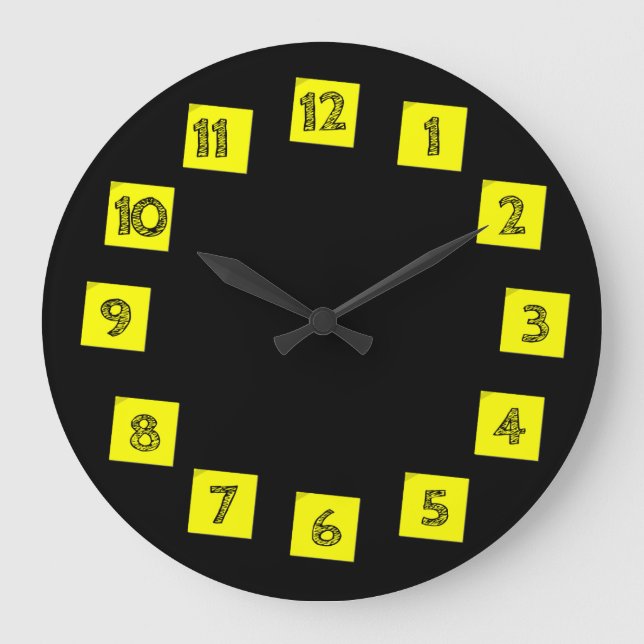 Grande Horloge Ronde Papier Notes Post-It (Recto)