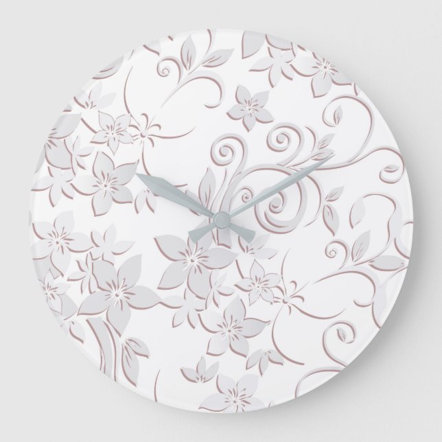 Grande Horloge Ronde Papier peint fleurs 1 (Recto)