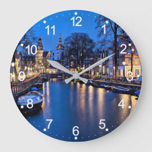Grande Horloge Ronde papier peint nuit Amsterdam-67657