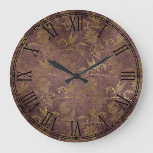 Grande Horloge Ronde Papier peint vintage de Pegasus d'imaginaire de