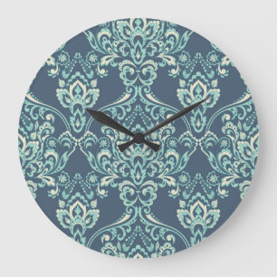 Grande Horloge Ronde Papier peint Vintage Floral baroque