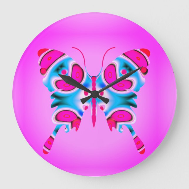 Grande Horloge Ronde Papillon, messager à ressort. (Recto)