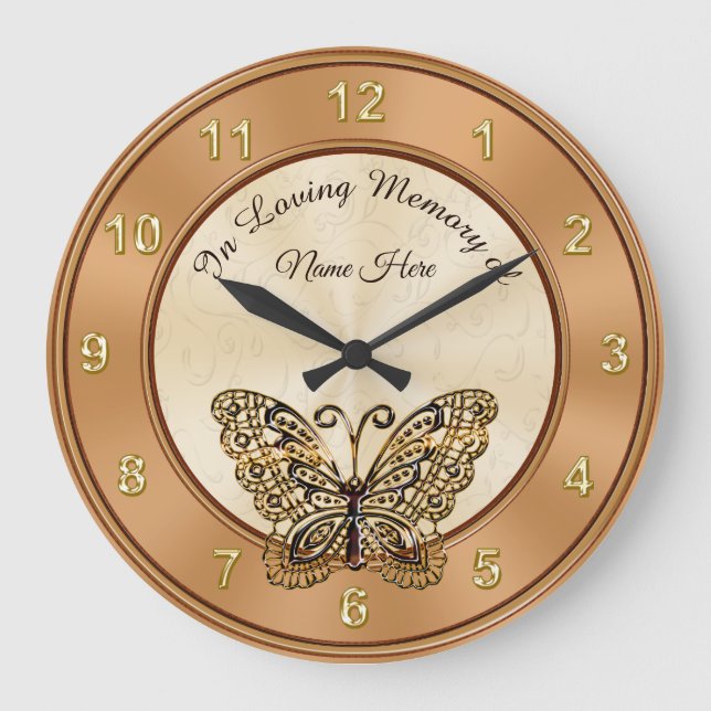 Grande Horloge Ronde Papillon personnalisé en cadeaux affectueux de (Recto)