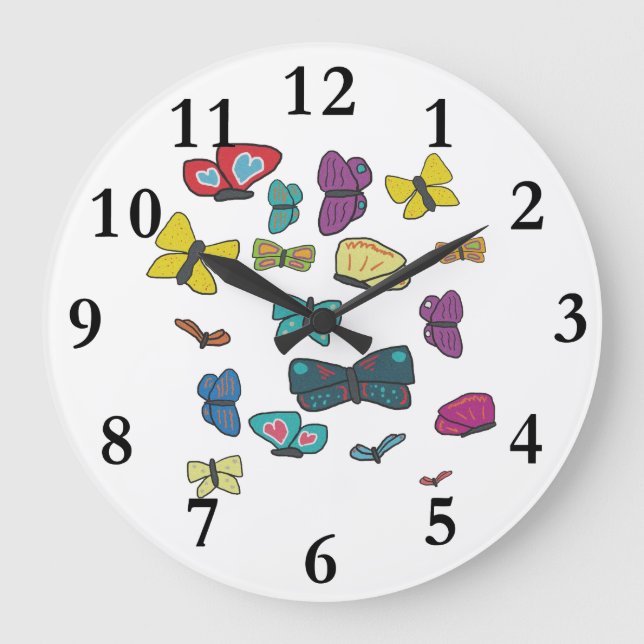 Grande Horloge Ronde Papillons (Recto)