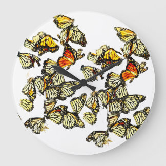 Grande Horloge Ronde Papillons monarques