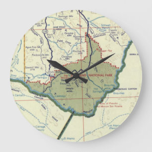 Grande Horloge Ronde Parc national Big Bend Carte Vintage