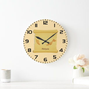 Grande Horloge Ronde Parchemin De Malaisie