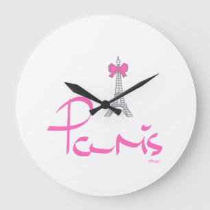 Grande Horloge Ronde Paris-France-avec-la-Bow-Rose