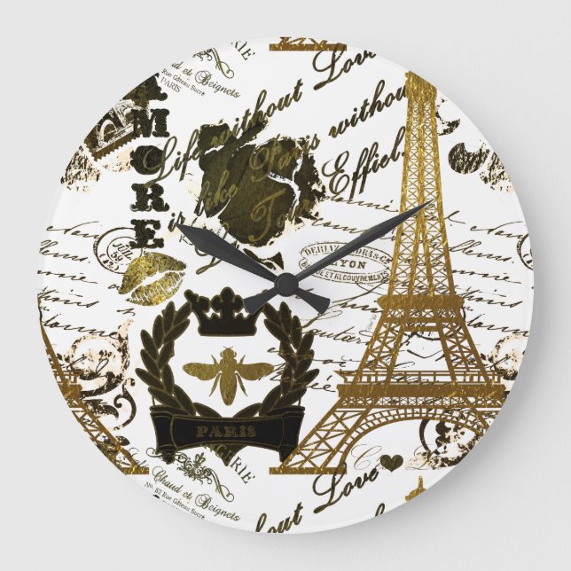 Grande Horloge Ronde Paris : La Tour Eiffel (Recto)