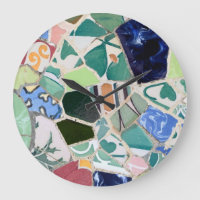 Park Guell Mosaics Wall Clock