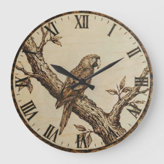 Grande Horloge Ronde Parrot Wall Clock