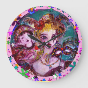 GRANDE HORLOGE RONDE PARTI VALENTINE VÉNITIEN DE MASQUÉRADE