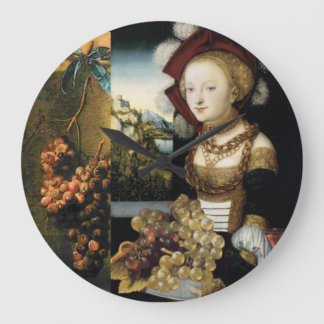 GRANDE HORLOGE RONDE PARTIE ANTIQUE D'ÉCHANTILLON DE VIN DE VIGNOBLE DE (Recto)