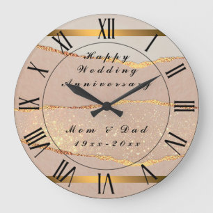 Grande Horloge Ronde Parties scintillant de Personnaliser de luxe Rose 