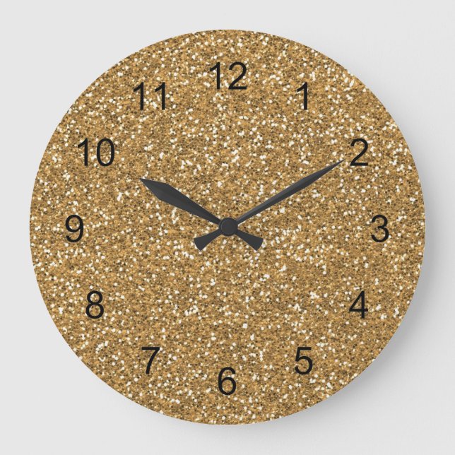 Grande Horloge Ronde Parties scintillant Gold Glam Faux (Recto)