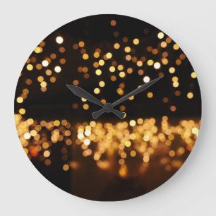 Grande Horloge Ronde Parties scintillant Noir d'or : Arrière - plan Abs