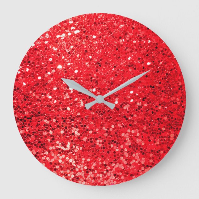 Grande Horloge Ronde Parties scintillant rouge (Recto)